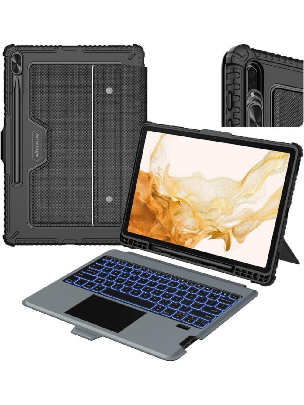 Rugged Keyboard Case for Samsung Galaxy Tab S8+ 12.4" - Durable, Stylish